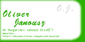 oliver janousz business card